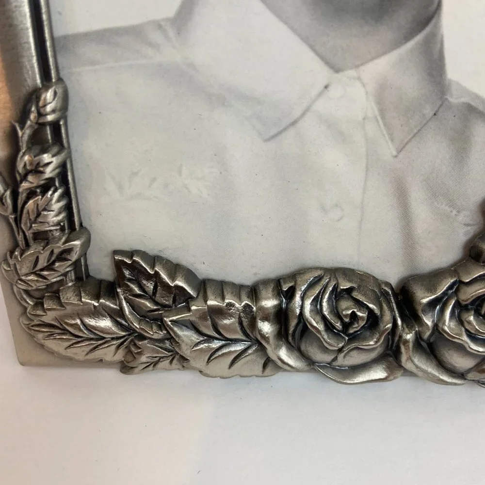Vintage Photo Frame Metal Roses